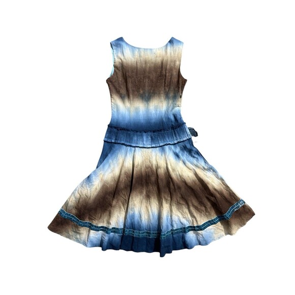 Vtg Domin y2k dark fairy grunge dress blue brown Hippie Tie Dye - Picture 7 of 15